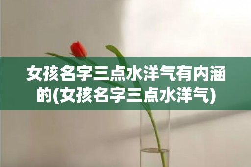 女孩名字三点水洋气有内涵的(女孩名字三点水洋气)