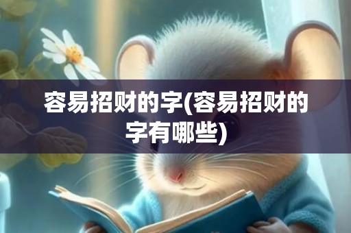 容易招财的字(容易招财的字有哪些)