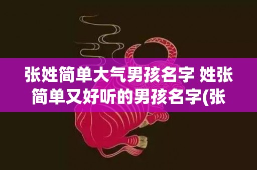 张姓简单大气男孩名字 姓张简单又好听的男孩名字(张姓简单大气男孩名字免费)