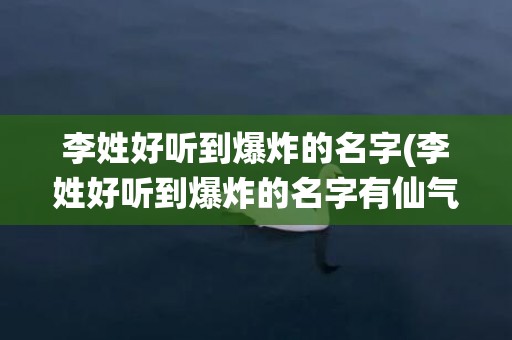 李姓好听到爆炸的名字(李姓好听到爆炸的名字有仙气)