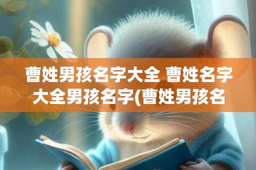 曹姓男孩名字大全 曹姓名字大全男孩名字(曹姓男孩名字大全)