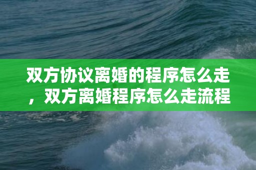 双方协议离婚的程序怎么走，双方离婚程序怎么走流程的
