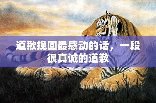 道歉挽回最感动的话，一段很真诚的道歉