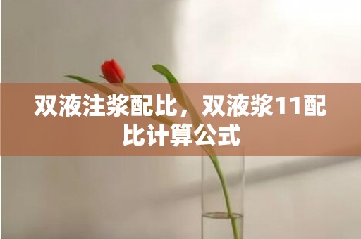双液注浆配比，双液浆11配比计算公式