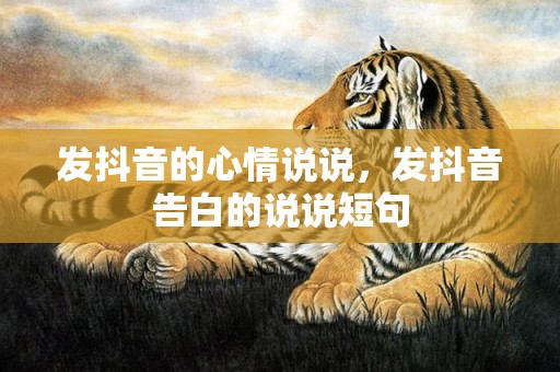 发抖音的心情说说，发抖音告白的说说短句