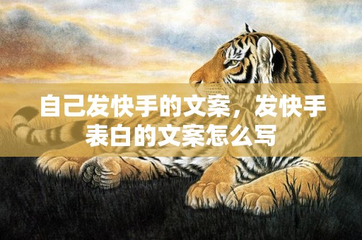 自己发快手的文案，发快手表白的文案怎么写