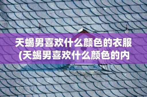 天蝎男喜欢什么颜色的衣服(天蝎男喜欢什么颜色的内衣女)