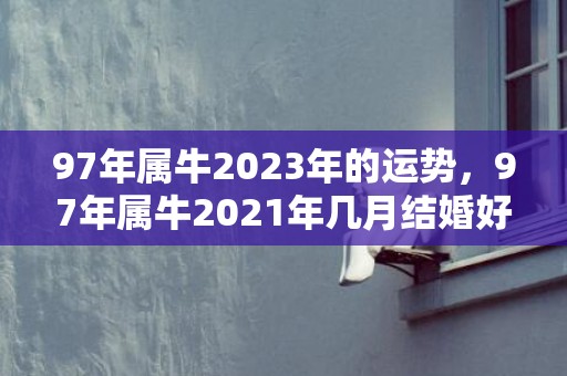 97年属牛2023年的运势，97年属牛2021年几月结婚好 97年属牛人相配什么属相