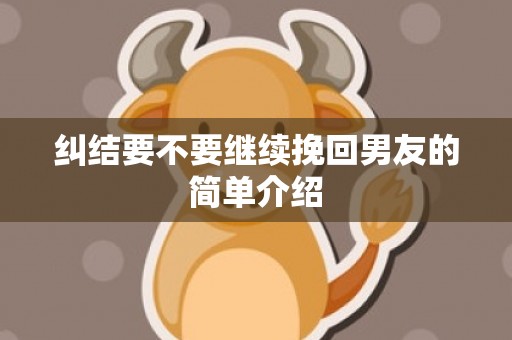 纠结要不要继续挽回男友的简单介绍