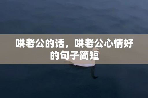 哄老公的话，哄老公心情好的句子简短
