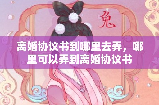 离婚协议书到哪里去弄，哪里可以弄到离婚协议书
