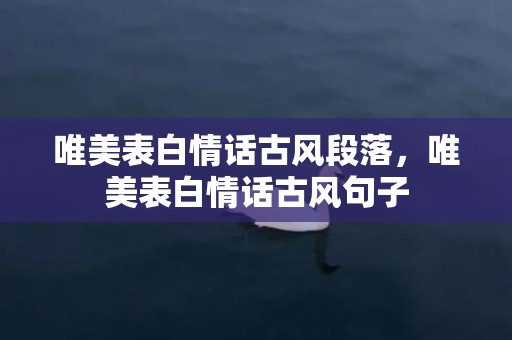 唯美表白情话古风段落，唯美表白情话古风句子