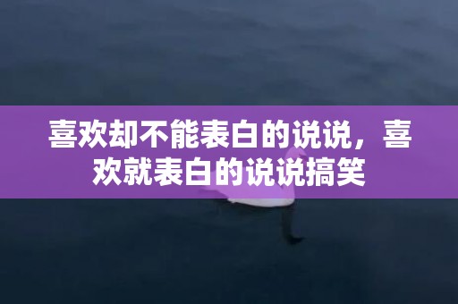 喜欢却不能表白的说说，喜欢就表白的说说搞笑