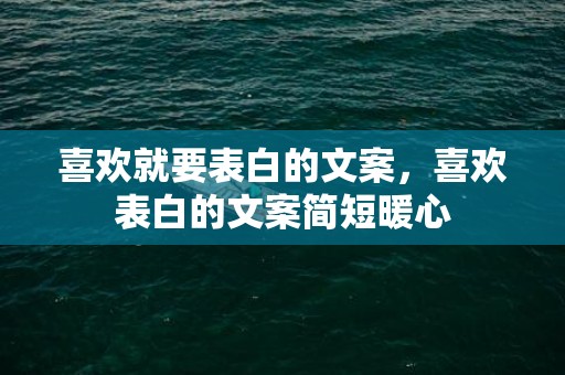 喜欢就要表白的文案，喜欢表白的文案简短暖心