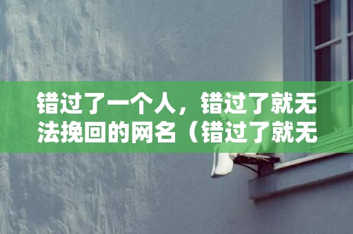 错过了一个人，错过了就无法挽回的网名（错过了就无法挽回的网名男）