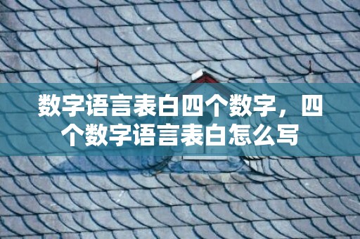 数字语言表白四个数字，四个数字语言表白怎么写