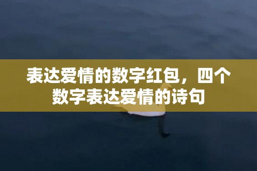 表达爱情的数字红包，四个数字表达爱情的诗句