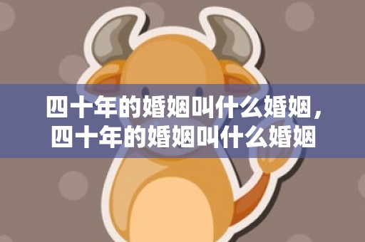 四十年的婚姻叫什么婚姻，四十年的婚姻叫什么婚姻