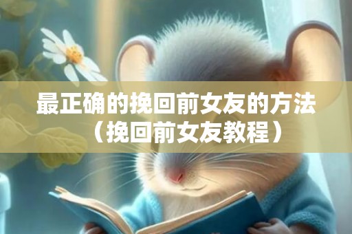 最正确的挽回前女友的方法（挽回前女友教程）