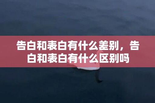 告白和表白有什么差别，告白和表白有什么区别吗