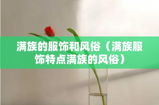 满族的服饰和风俗（满族服饰特点满族的风俗）