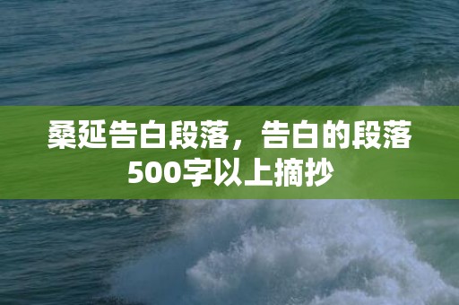 桑延告白段落，告白的段落500字以上摘抄