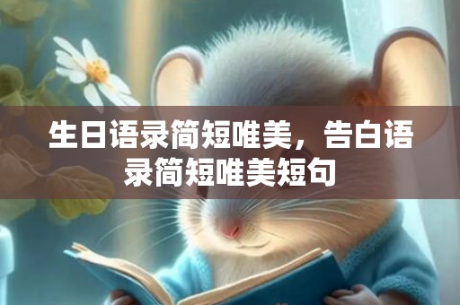 生日语录简短唯美，告白语录简短唯美短句