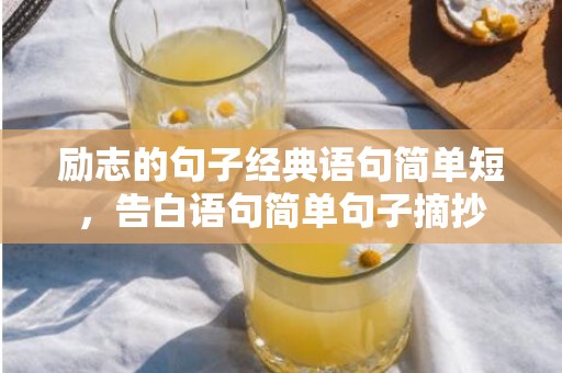 励志的句子经典语句简单短，告白语句简单句子摘抄