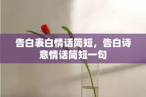 告白表白情话简短，告白诗意情话简短一句