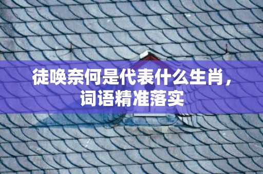徒唤奈何是代表什么生肖，词语精准落实