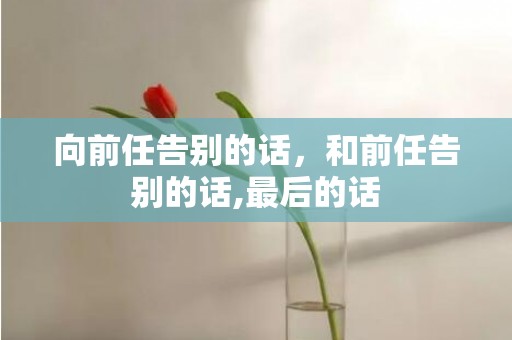 向前任告别的话，和前任告别的话,最后的话
