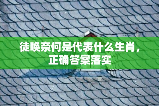 徒唤奈何是代表什么生肖，正确答案落实