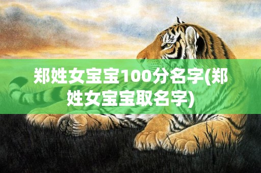 郑姓女宝宝100分名字(郑姓女宝宝取名字)