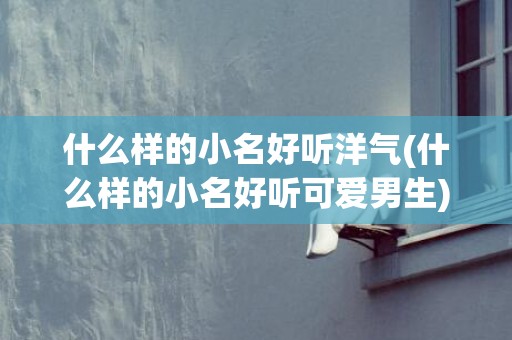 什么样的小名好听洋气(什么样的小名好听可爱男生)