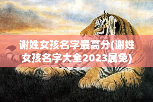 谢姓女孩名字最高分(谢姓女孩名字大全2023属兔)