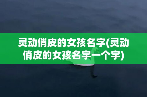 灵动俏皮的女孩名字(灵动俏皮的女孩名字一个字)