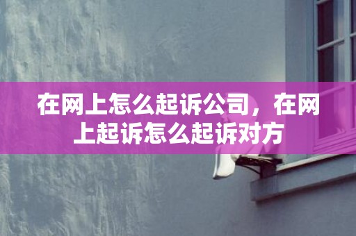在网上怎么起诉公司，在网上起诉怎么起诉对方