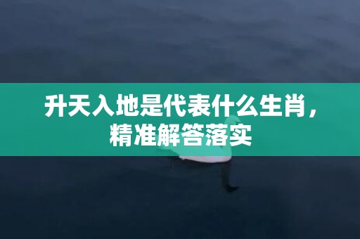 升天入地是代表什么生肖，精准解答落实