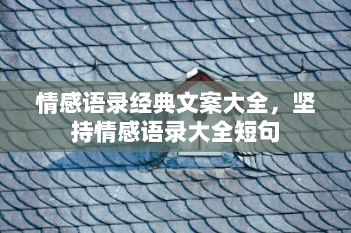 情感语录经典文案大全，坚持情感语录大全短句