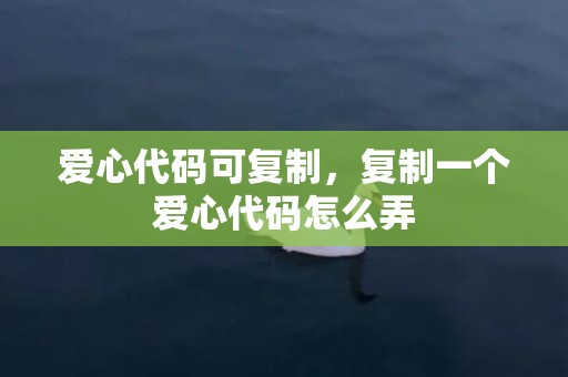爱心代码可复制，复制一个爱心代码怎么弄