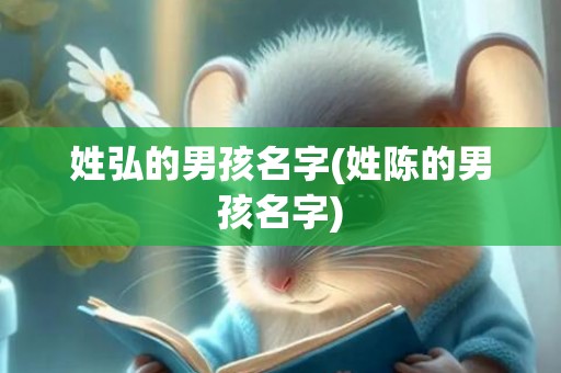 姓弘的男孩名字(姓陈的男孩名字)