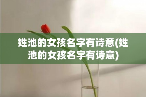 姓池的女孩名字有诗意(姓池的女孩名字有诗意)