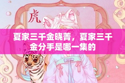夏家三千金晓菁，夏家三千金分手是哪一集的