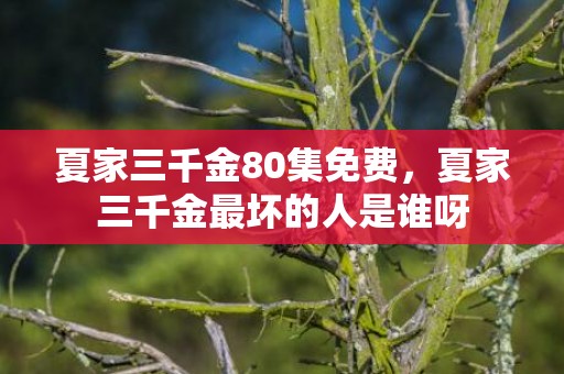 夏家三千金80集免费，夏家三千金最坏的人是谁呀