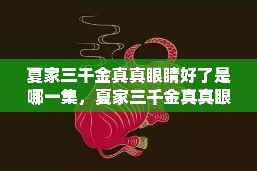 夏家三千金真真眼睛好了是哪一集，夏家三千金真真眼睛恢复