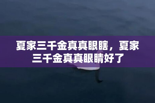 夏家三千金真真眼瞎，夏家三千金真真眼睛好了