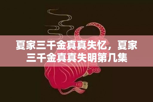夏家三千金真真失忆，夏家三千金真真失明第几集