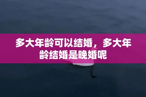 多大年龄可以结婚，多大年龄结婚是晚婚呢