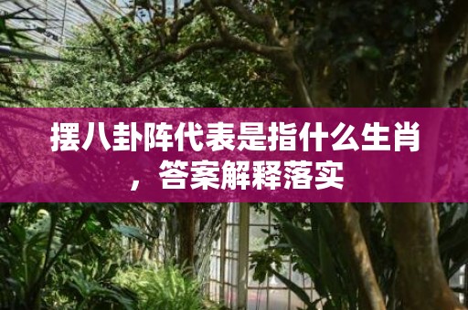 摆八卦阵代表是指什么生肖，答案解释落实