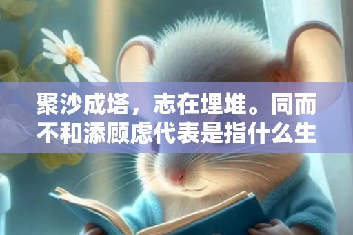 聚沙成塔，志在埋堆。同而不和添顾虑代表是指什么生肖，精准解释落实